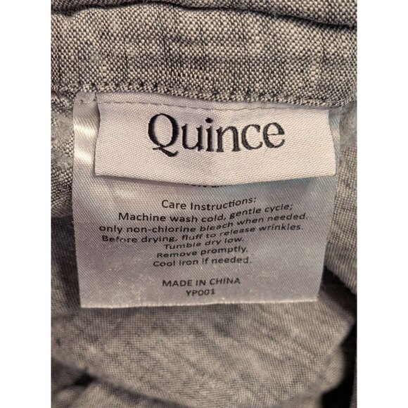 Quince 100% European Linen Duvet Cover 3PC Set Charcoal Chambray King/Cal - Picture 4 of 7